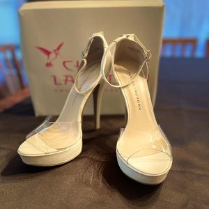 Chinese Laundry White/Clear heels size 8 1/2